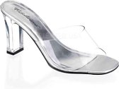 Fabulicious - ROMANCE-301 Muiltjes met hak - US 10 - 40 Shoes - Zilverkleurig/Transparant