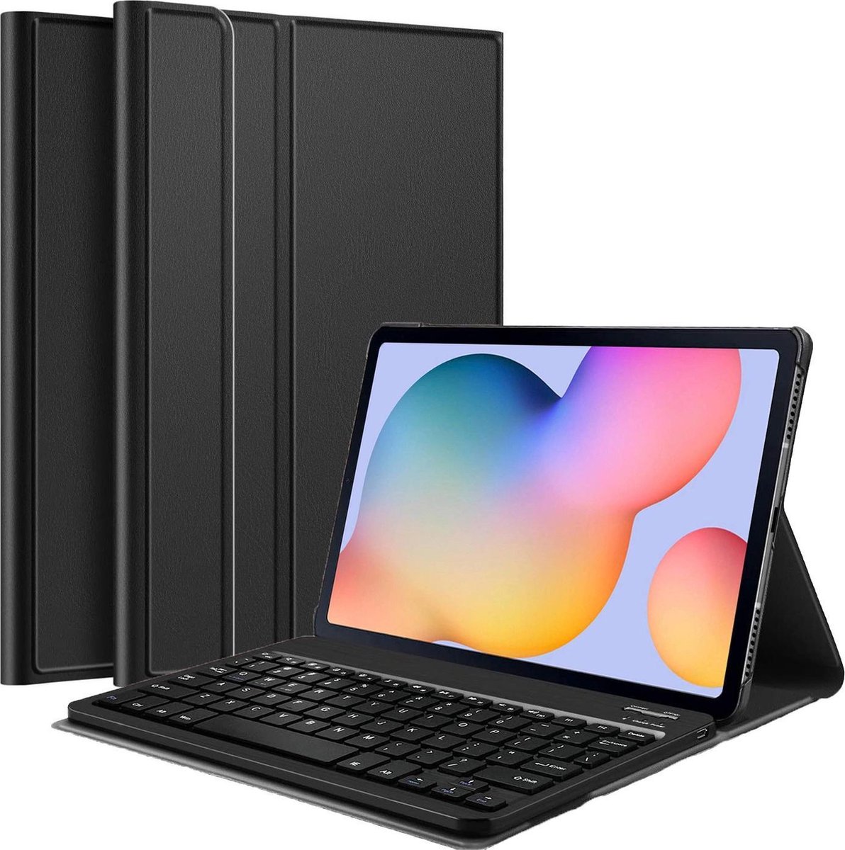 Hoes Geschikt voor Samsung Galaxy Tab S6 Lite Hoes Toetsenbord Hoesje Keyboard Case Cover - Hoesje Geschikt voor Samsung Tab S6 Lite Hoes Toetsenbord Case - Zwart