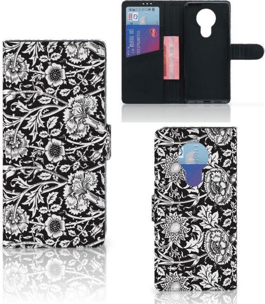 Nokia 5.3 Hoesje Black Flowers