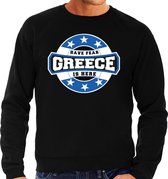 Have fear Greece is here / Griekenland supporter sweater zwart voor heren S