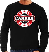 Have fear Canada is here sweater met sterren embleem in de kleuren van de Canadese vlag - zwart - heren - Canada supporter / Canadees elftal fan trui / EK / WK / kleding XL