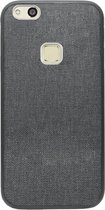 ADEL Siliconen Back Cover Softcase Hoesje Geschikt voor Huawei P10 Lite - Stoffen Design Grijs