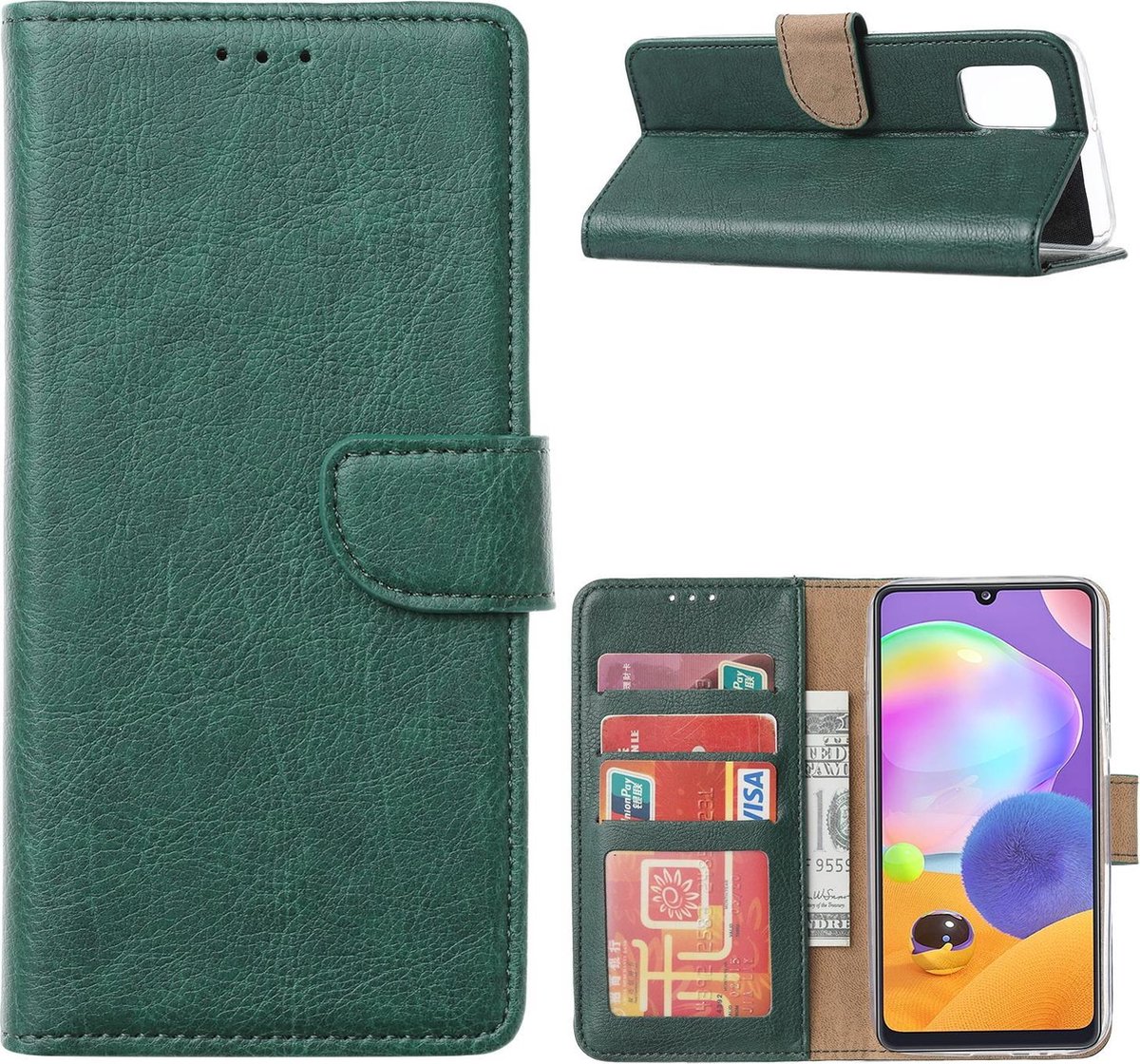 Bookcase Galaxy Note20 Ultra Groen met Pasjeshouder
