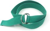 Let op type!! 2 PCS Unisex Canvas Waist Belts Double Rings Buckle Waistband Strap Belts Solid Casual Belt  Length:105 x 3.2cm(Cyan)