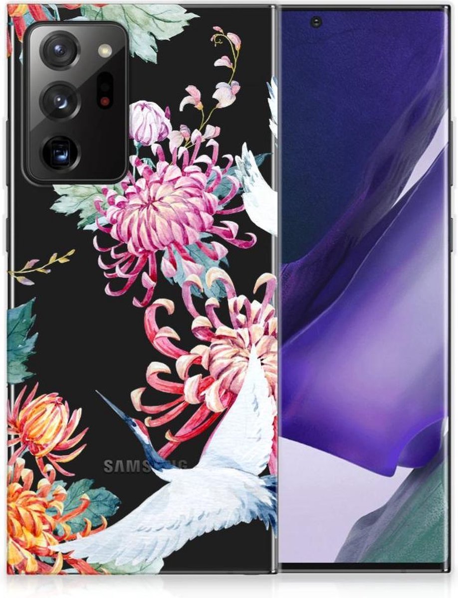 Samsung Galaxy Note20 Ultra TPU Hoesje Bird Flowers