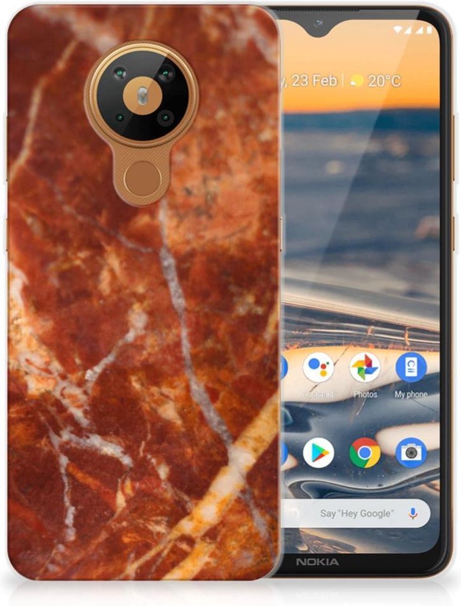 Nokia 5.3 TPU Siliconen Hoesje Marmer Bruin