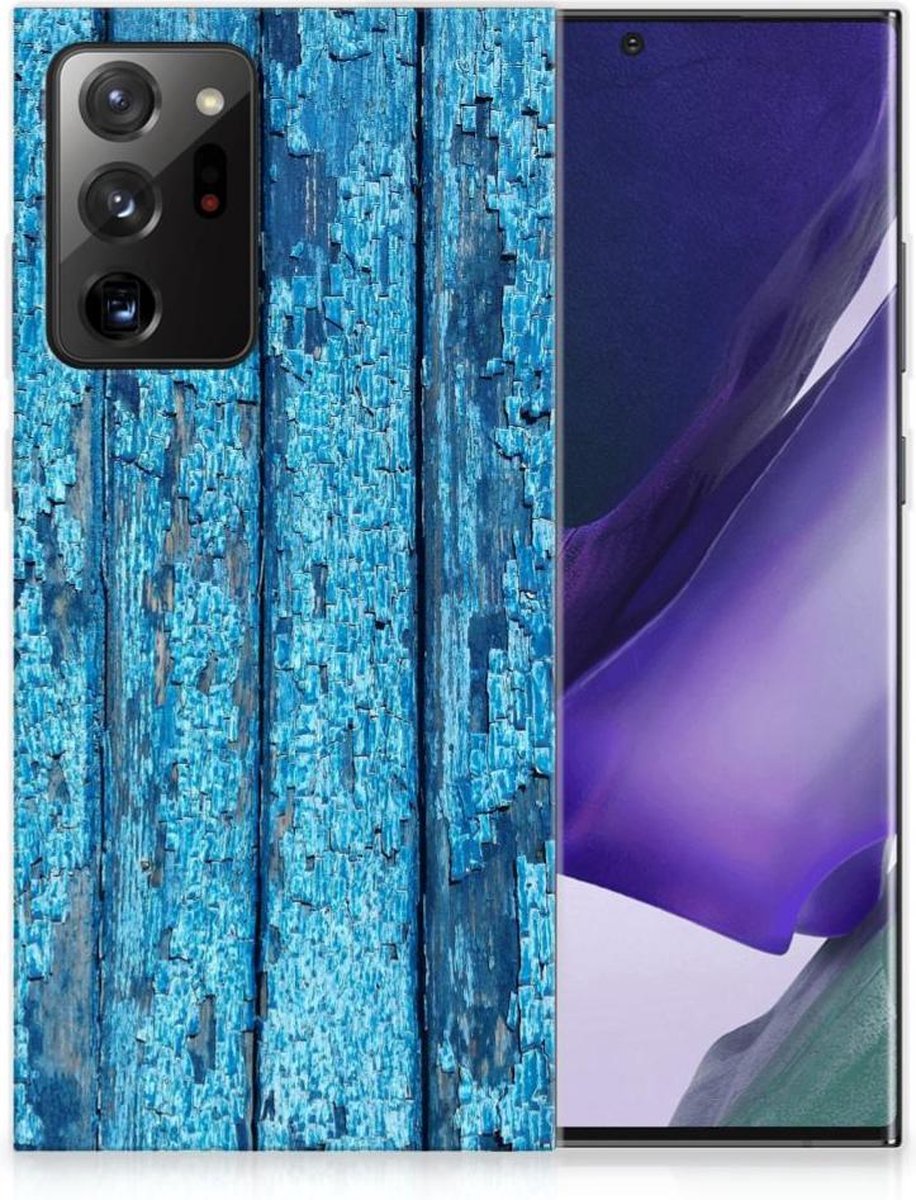 Samsung Galaxy Note20 Ultra Bumper Hoesje Wood Blue