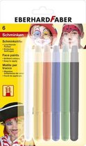 Schminkstiften EFA draaibaar set 6 kleuren op blisterkaart  - Carnaval