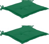 vidaXL Tuinstoelkussens 2 st 50x50x3 cm groen