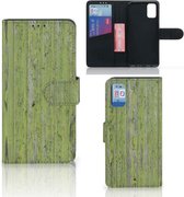 Wallet Case Geschikt voor Samsung Galaxy A41 Telefoon Hoesje Green Wood
