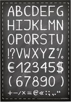 Educatieve poster (Forex) - Alfanumeriek zwart krijtbord - 60 x 80 cm