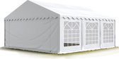 Partytent feesttent 6x6 m tuinpaviljoen -tent ca. 500 g/m² PVC zeil in wit waterdicht
