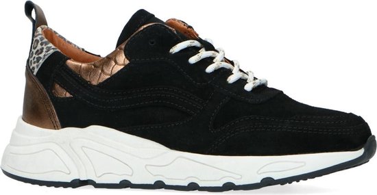 Manfield - Dames - Zwarte suède sneakers - Maat 39 | bol.com