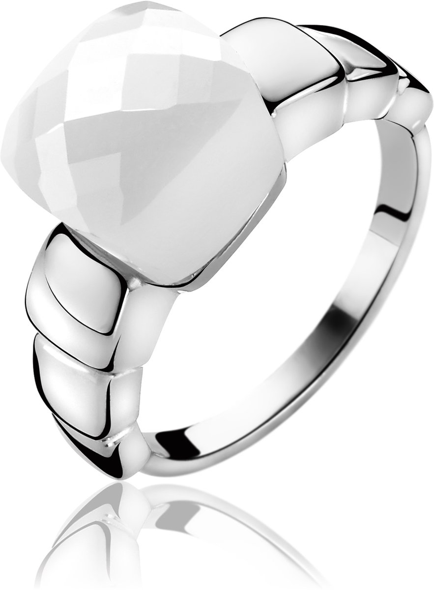 ZINZI zilveren ring wit ZIR1110