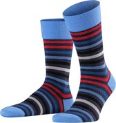 FALKE Tinted Stripe versterkt patroon ademend gestreept met motief winter warm Merinowol Blauw Heren sokken - Maat 39-42