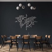 Metalen wanddecoratie World Map (Wereldkaart) Wit - 133x97cm