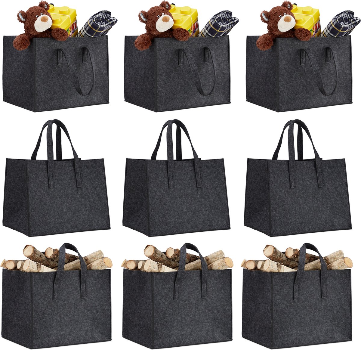HOUTMAND - ZWART LEDERASPECT - 56 x 43 x 35 cm - GK