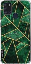 Casetastic Samsung Galaxy A21s (2020) Hoesje - Softcover Hoesje met Design - Deep Emerald Print