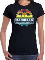 Marbella zomer t-shirt / shirt Marbella bikini beach party voor dames - zwart - Marbella beach party outfit / vakantie kleding /  strandfeest shirt S