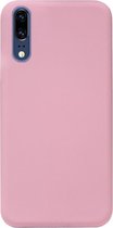 ADEL Siliconen Back Cover Softcase Hoesje Geschikt voor Huawei P20 - Roze