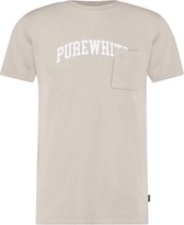 Purewhite -  Heren Slim Fit    T-shirt  - Bruin - Maat L