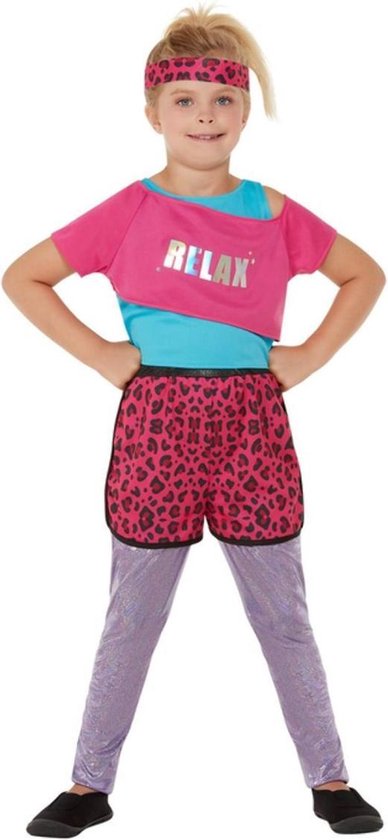 Workout Jaren 80 Outfit Relax Pink Kind - 7-9 jaar