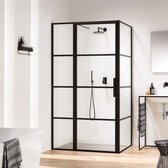 Sealskin Soho zijwand voor combinatie met een draai- en schuifdeur 90x210cm met zwart profiel en helder glas