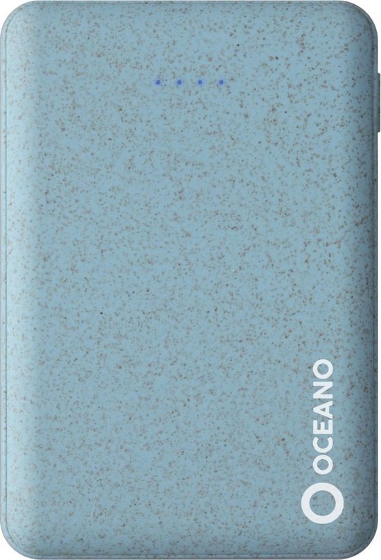 SBS Oceano Eco-vriendelijke Powerbank 2x USB, 5.000 mAh, lichtblauw