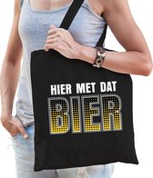 Oktoberfest Hier met dat bier drank fun tasje zwart voor dames - bier drink tasje- oktoberfest / bierfeest / tas / shopper