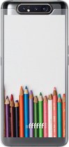Samsung Galaxy A80 Hoesje Transparant TPU Case - Pencils #ffffff