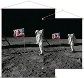 Armstrong photographs Buzz Aldrin (maanlanding) - Foto op Textielposter - 90 x 120 cm