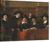 De staalmeesters, Rembrandt van Rijn - Foto op Canvas - 100 x 75 cm