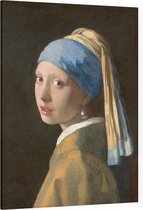 Meisje met de parel, Johannes Vermeer - Foto op Canvas - 75 x 100 cm