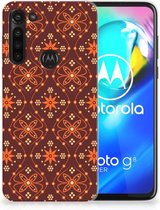 Smartphone hoesje Motorola Moto G8 Power Leuk Case Batik Brown