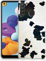 Silicone Hoesje Geschikt voor Geschikt voor Samsung Galaxy A21 GSM Hoesje Koeienvlekken