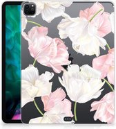 Leuk Hoesje iPad Pro 12.9 (2020) | iPad Pro 12.9 (2021) Cover Mooie Bloemen met doorzichte zijkanten