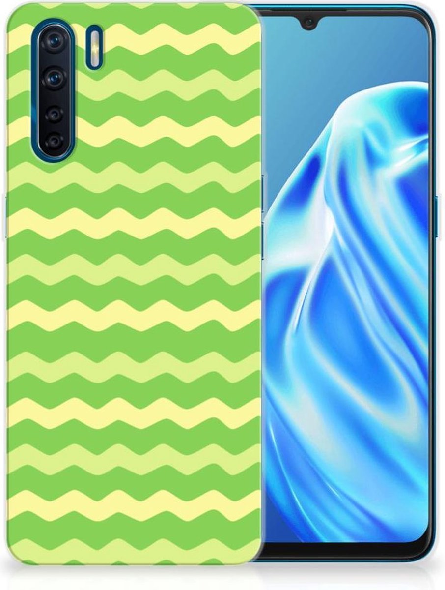 TPU Hoesje voor OPPO A91 TPU bumper Waves Green