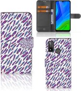 Telefoonhoesje Huawei P Smart 2020 Flip Cover Feathers Color