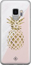 Samsung S9 hoesje siliconen - Ananas | Samsung Galaxy S9 case | Roze | TPU backcover transparant