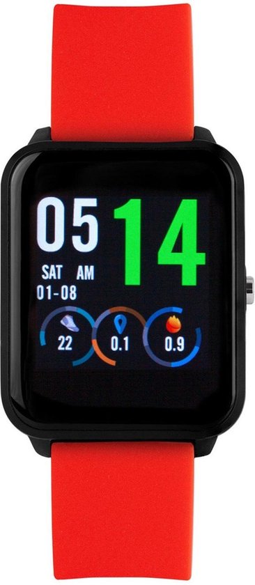 Axcent smartwatch met een rood rubberen band | bol