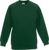 Fruit Of The Loom Kind/ Kinderen Unisex Raglan Mouwen Sweatshirt (Bottle Groen)