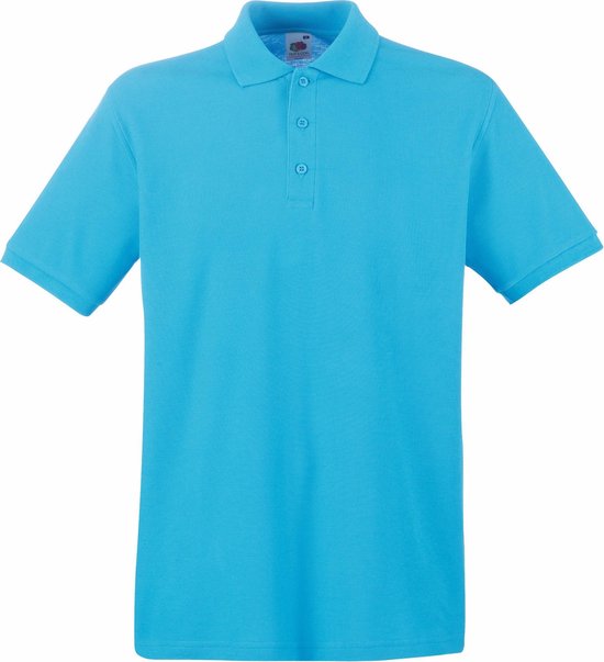 Fruit Of The Loom Premium Heren Poloshirt Met Korte Mouwen (Azure Blauw) XL