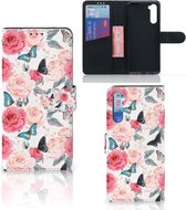 Smartphone Hoesje OnePlus Nord Flipcase Cadeautjes voor Moederdag Butterfly Roses