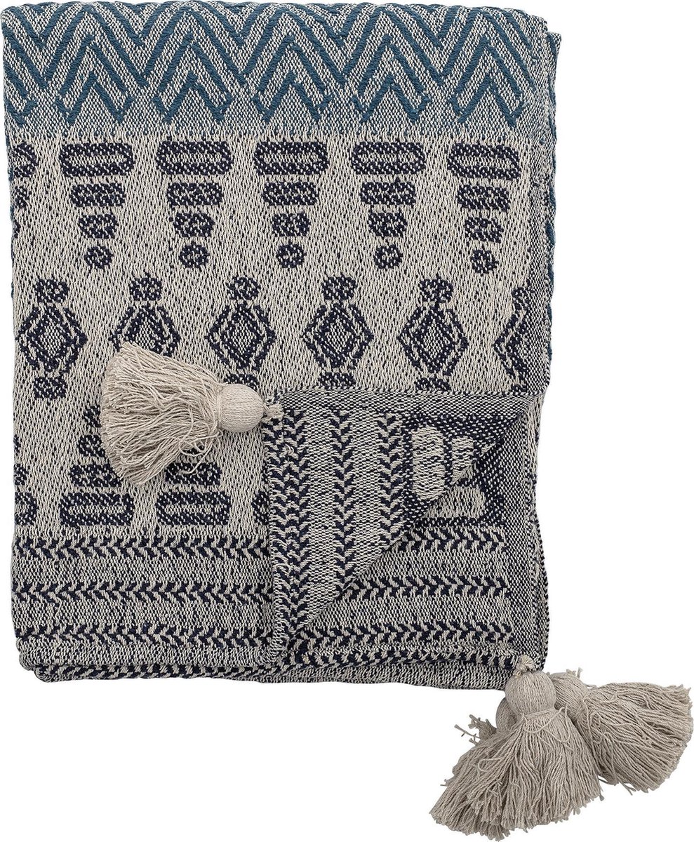 Bloomingville Plaid Blauw zigzag