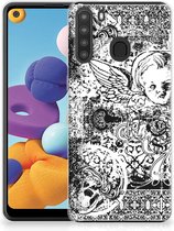 Telefoon Hoesje Samsung Galaxy A21 Silicone Back Case Skulls Angel