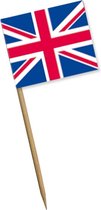 100x stuks Engeland prikkers 10 cm - Cocktailprikkers met Engelse vlag