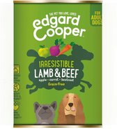 6x Edgard & Cooper Blik Vers Vlees Hondenvoer Lam - Rund 400 gr