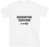 T-shirt Quarantine Survivor #momlife 2XL Wit