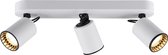 LED Plafondspot - Trion Pirlo - GU10 Fitting - 3-lichts - Rechthoek - Mat Wit - Aluminium - BES LED