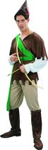 LUCIDA - Bruine en groene Robin Hood outfit voor mannen - M/L